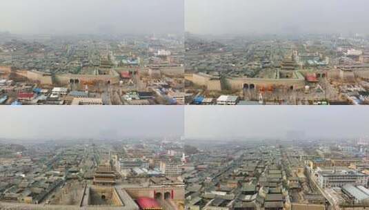 4K航拍山西省忻州古城高清在线视频素材下载