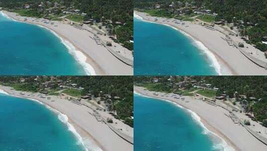 蓝色海水和海滩高清在线视频素材下载