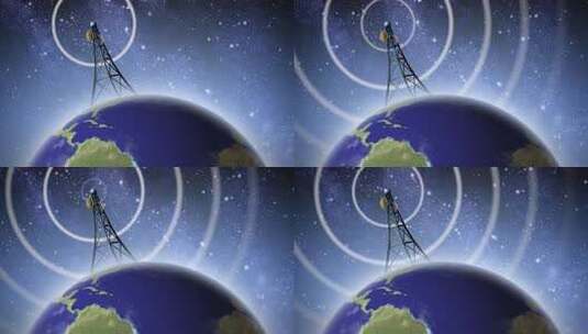 用音频向全世界传送信号的天线高清在线视频素材下载