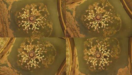 4K索菲亚教堂内部壁画装饰吊灯高清在线视频素材下载