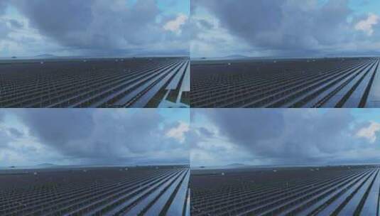 江门台山太阳能鱼塘光伏发电清洁能源碳中和高清在线视频素材下载