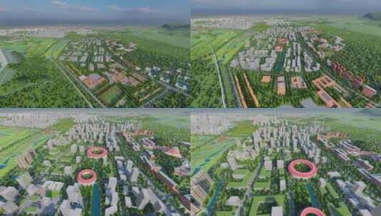 三维城市建筑深圳光明科学城中轴模型高清在线视频素材下载