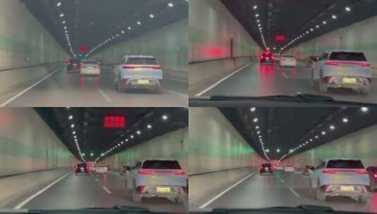 郑州隧道缓行跑开车窗视角1高清在线视频素材下载