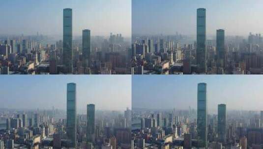 长沙九龙仓国际金融中心航拍4K视频高清在线视频素材下载