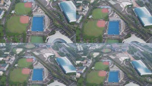 广州奥体中心场馆建筑航拍高清在线视频素材下载