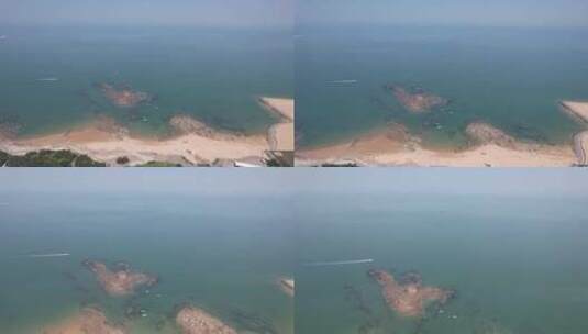 蓝色海洋大海海浪沙滩礁航拍高清在线视频素材下载