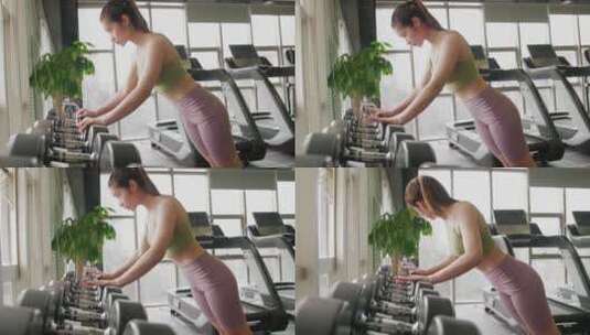 美女健身房锻炼身体高清在线视频素材下载
