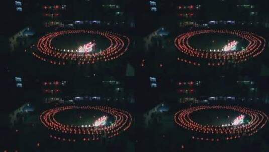 浙江义乌元宵节民俗迎龙灯板凳灯高清在线视频素材下载