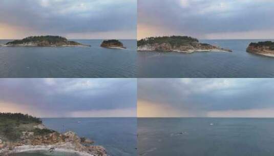 航拍山东省威海市高区小石岛景区自然风光高清在线视频素材下载