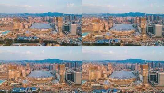 建设中的广州白云站高铁站延时摄影4k高清在线视频素材下载