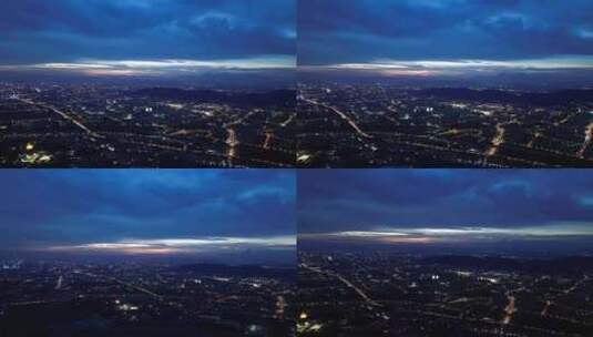 城市夜景的航拍高清在线视频素材下载