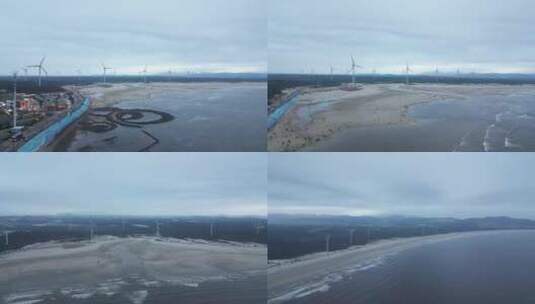 长江澳风力发电景观区的航拍高清在线视频素材下载