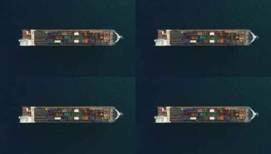 俯瞰海上货轮高清在线视频素材下载