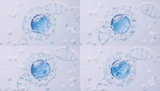 分子与生物科技概念3D渲染高清在线视频素材下载