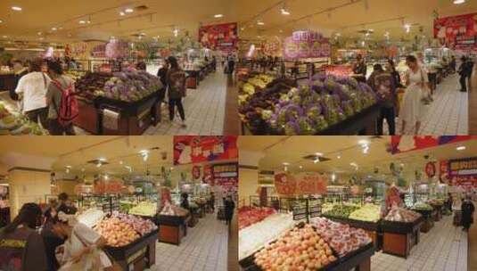 超市购买蔬菜高清在线视频素材下载