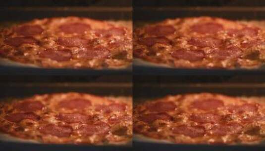 特写制作披萨冒着气泡高清在线视频素材下载