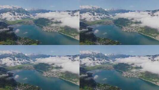 Zell Am see的鸟瞰图及其风景高清在线视频素材下载