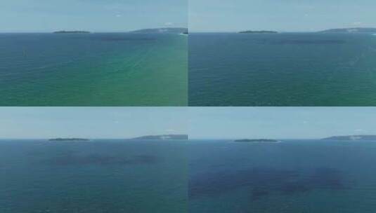 航拍三亚海棠湾蜈支洲岛蓝天白云海天一色高清在线视频素材下载