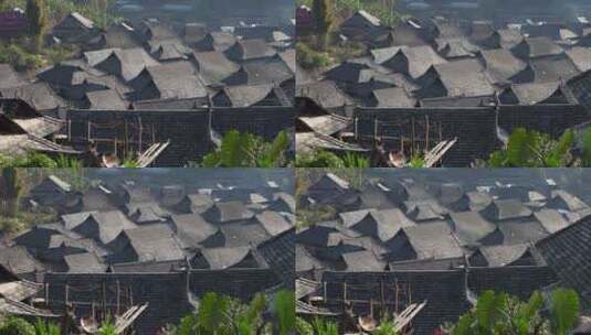 古寨古镇西双版纳普洱建筑高清在线视频素材下载