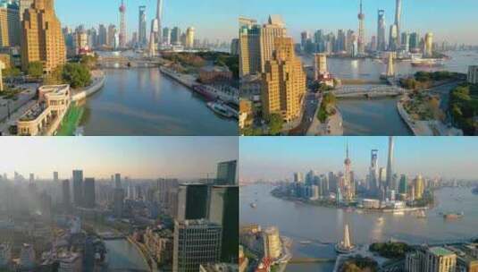 上海外滩黄浦区虹口区城市风景视频素材高清在线视频素材下载