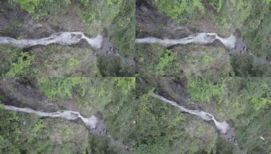 高山瀑布，河流航拍高清在线视频素材下载