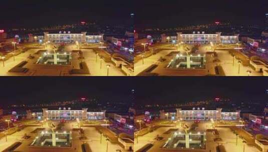 广元高铁站动车站火车站城市风光夜景航拍高清在线视频素材下载