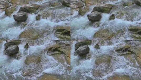 航拍小溪水的慢速镜头240帧高清在线视频素材下载