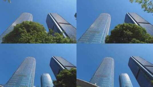 城市的高楼大厦仰望视角空镜头高清在线视频素材下载