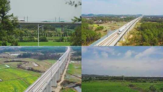 中国高铁 中国速度 动车 航拍高铁高清在线视频素材下载