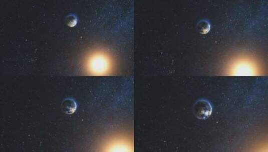 从地球上的太空看日出高清在线视频素材下载