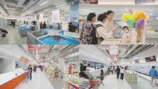 超市购物盒马生鲜高清在线视频素材下载