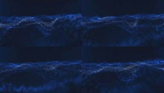 蓝色粒子海洋波浪高清在线视频素材下载