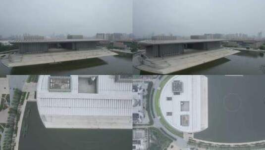 航拍天津市文化中心建筑高清在线视频素材下载