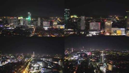 航拍济南老城区城市夜景高清在线视频素材下载