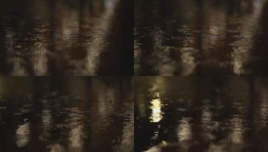 夜间背景下城市街道上的下雨潮湿天气高清在线视频素材下载