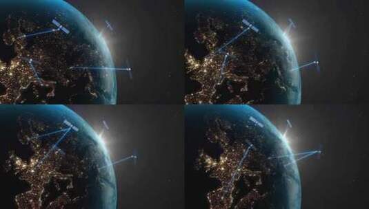 4K- 卫星链接地球高清在线视频素材下载