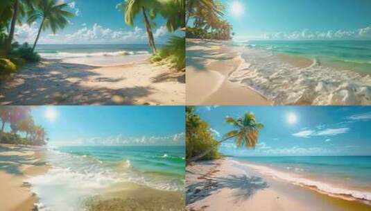 海南三亚海边沙滩椰树椰子树椰林ai素材原高清在线视频素材下载
