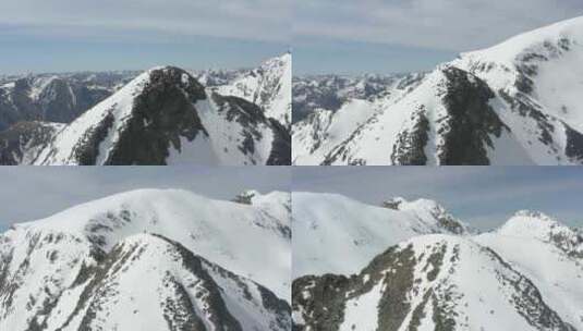攀登雪山山顶的人高清在线视频素材下载