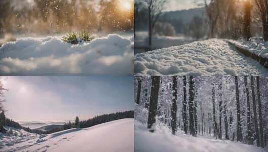雪景 雪景特写空镜头高清在线视频素材下载
