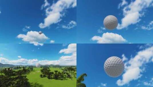 高尔夫球空中飞行 高尔夫球高清在线视频素材下载