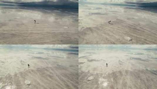 反思，年轻女子，瑜伽，云高清在线视频素材下载