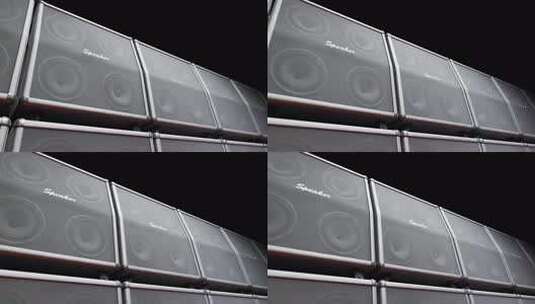 以无尽墙壁图案的形式堆叠在舞台上的播放柜高清在线视频素材下载