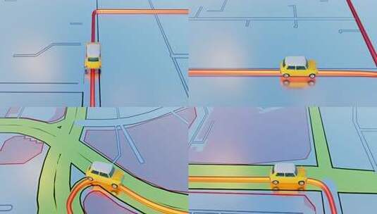 3D GPS导航高清在线视频素材下载
