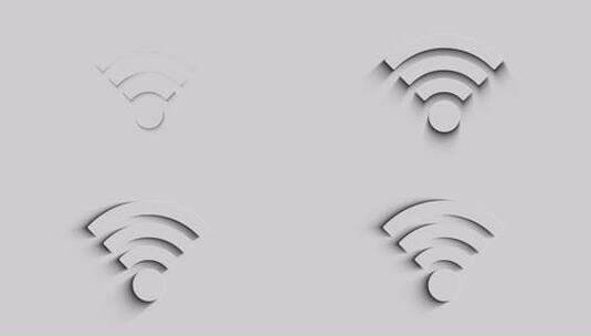 带阴影的Wifi移动网络通信符号3d高清在线视频素材下载