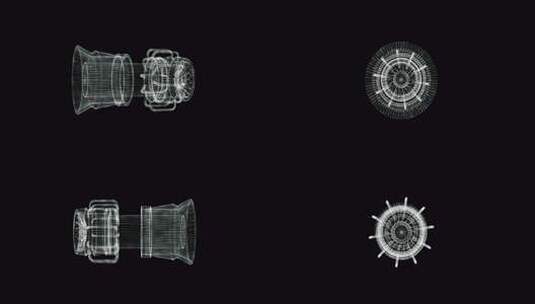 喷气涡轮发动机全息图高清在线视频素材下载