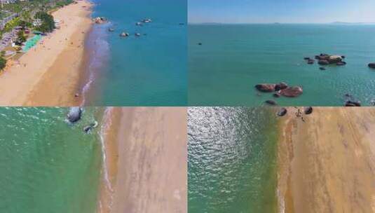 东海大海海边海水海浪沙滩海滩航拍风景唯美高清在线视频素材下载