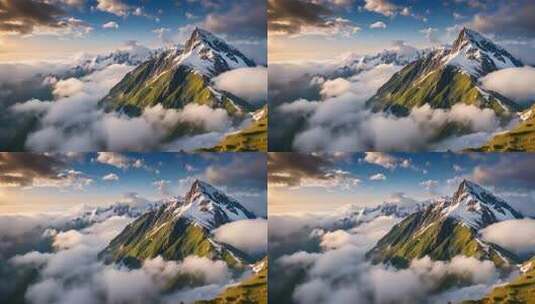 高山云海壮丽景观高清在线视频素材下载