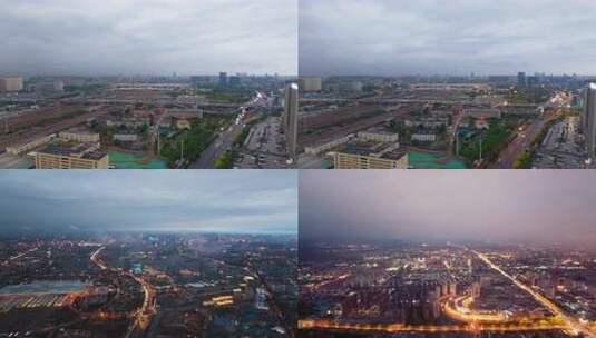 城市夜景航拍全景高清在线视频素材下载