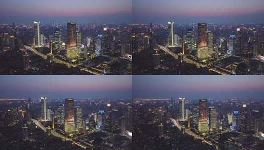 上海静安嘉里中心静安寺商圈夜景高清在线视频素材下载