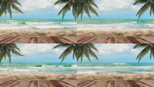 在海边海滩棕榈树下度假高清在线视频素材下载